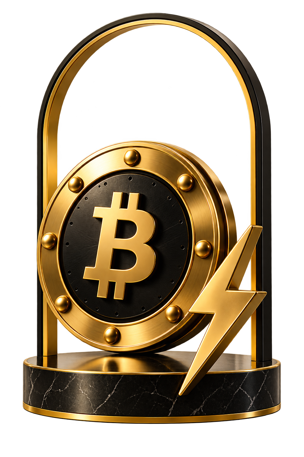 Bitcoin and Lightning sculpture